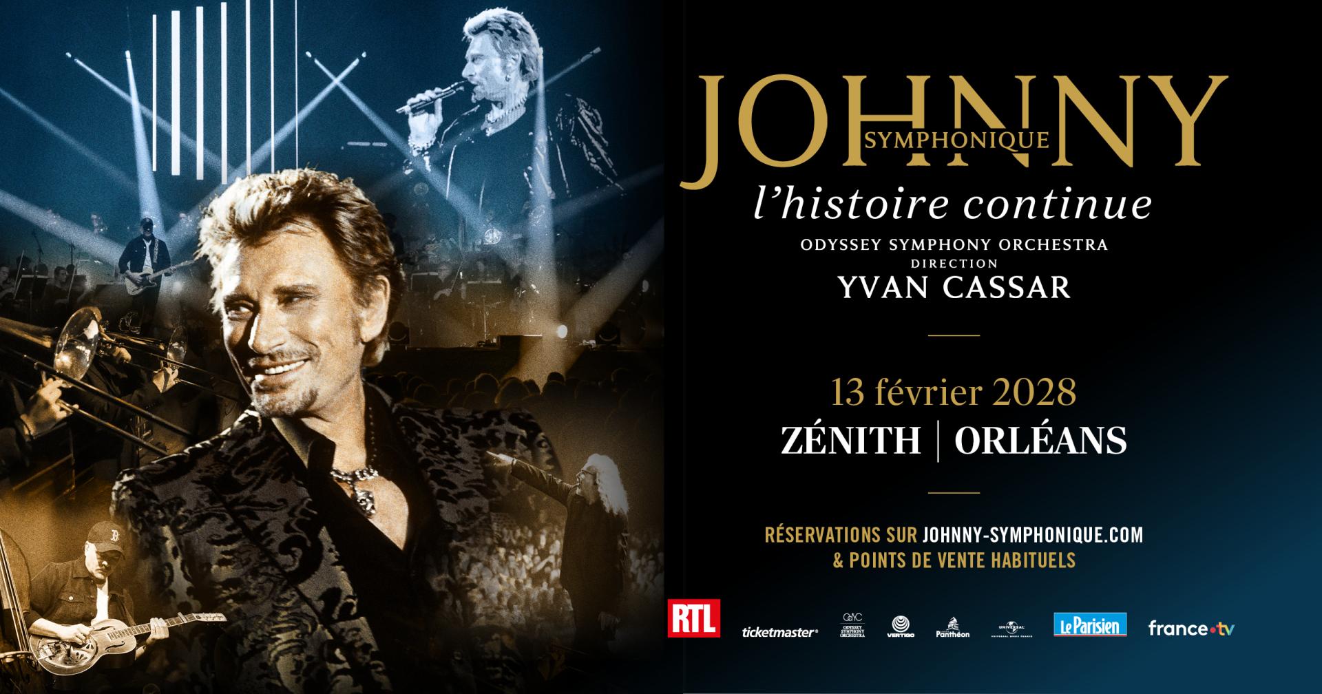 Johnny Symphonique - L'Histoire Continue en concert au Zénith d'Orléans le Dim 13 fév